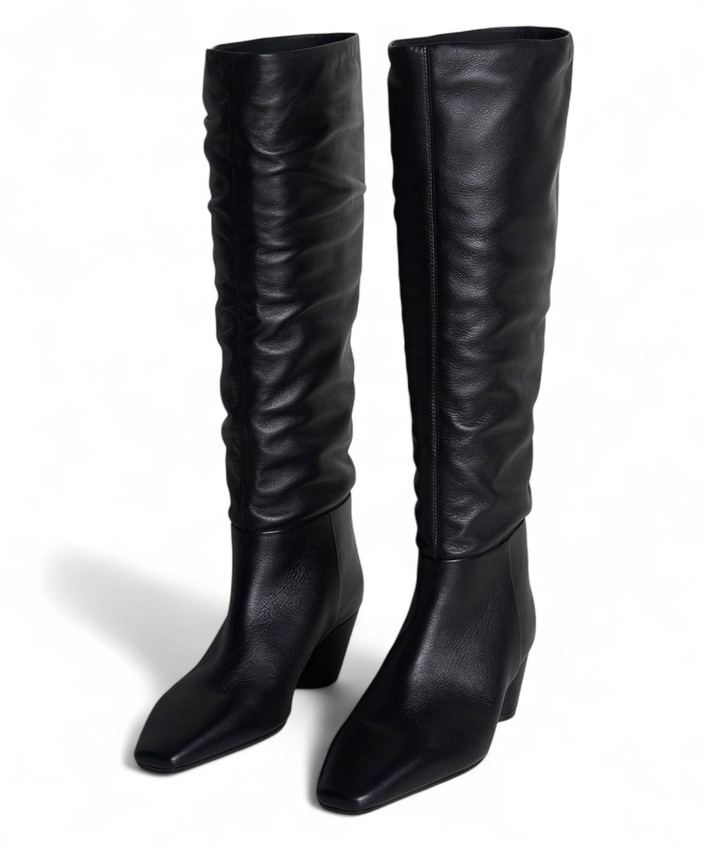 Stivali Donna Pelle Effetto Aggrinzato Tacco 5cm-JVAM-Stivali-Vittorio Citro Boutique