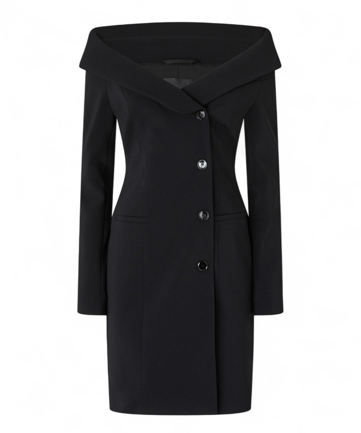 Vestito Pinko Stile Blazer in Crêpe Stretch con Scollo Off-Shoulder-Abiti-Pinko-Vittorio Citro Boutique