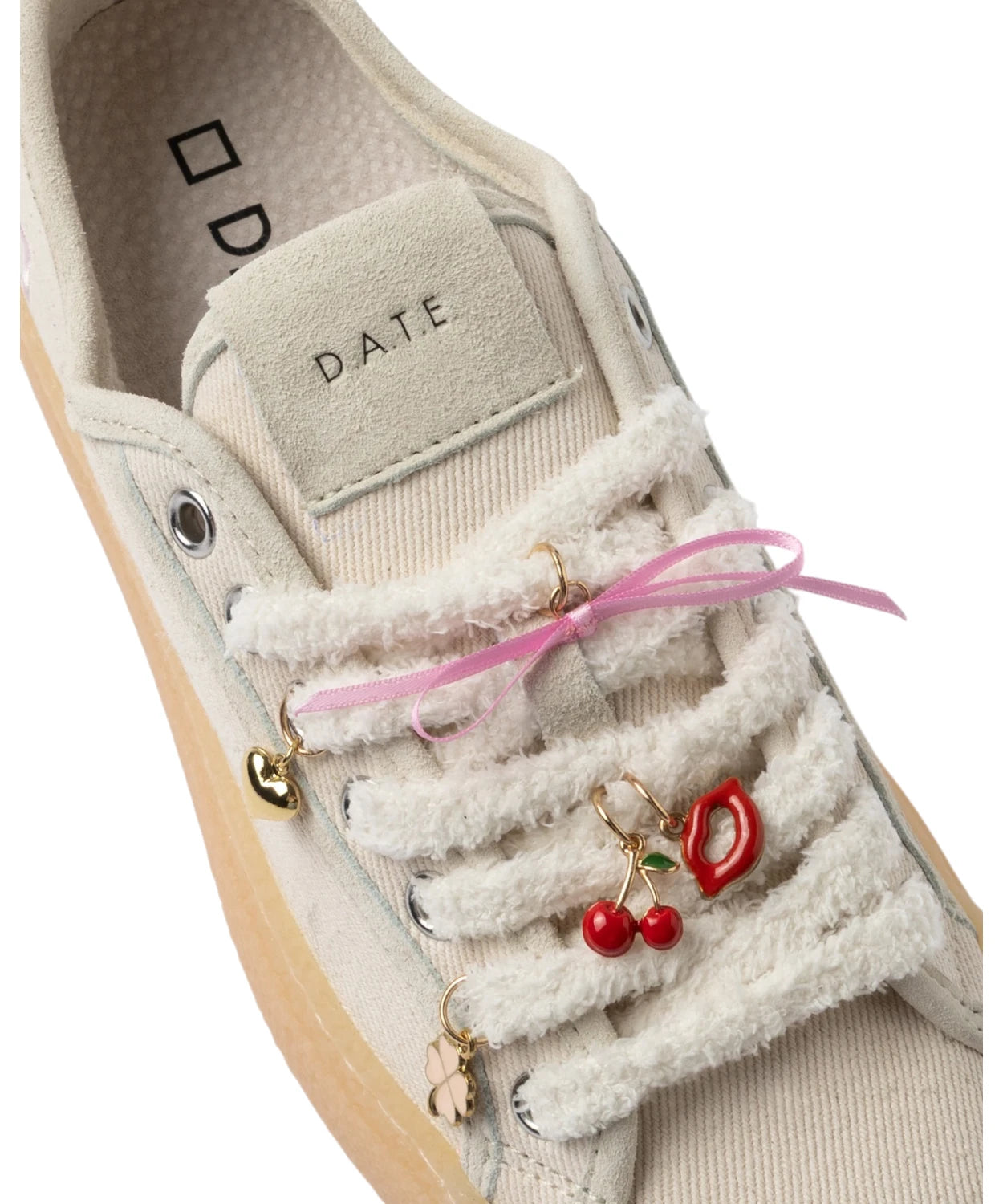 Sneakers D.A.T.E. Tender Dream Ivory con Lacci Charms