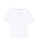 T-shirt bianca con maniche in pizzo-Twinset-T-shirt-Vittorio Citro Boutique