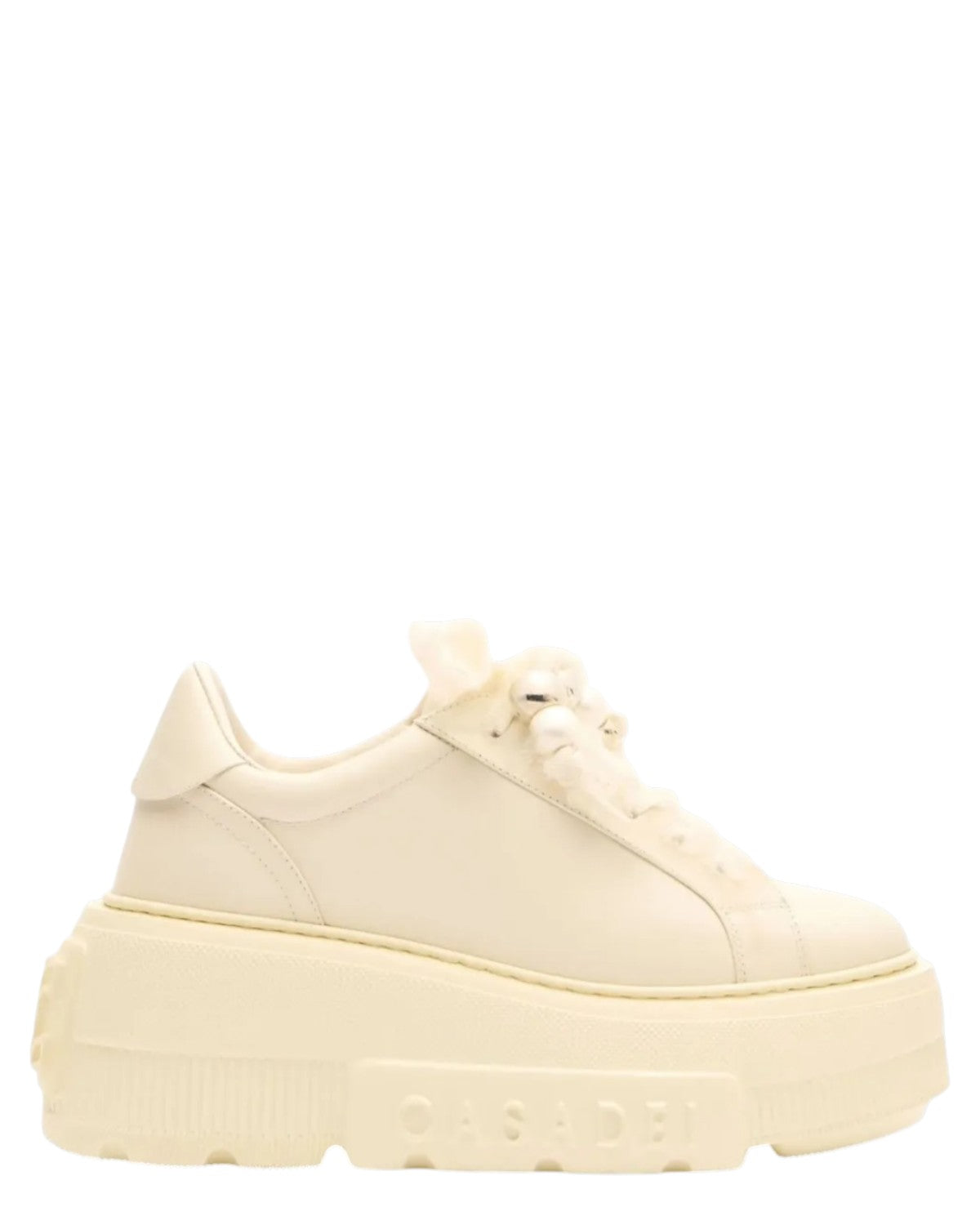 Nexus in Pelle con Plateau e Lacci Sfilacciati-Casadei-Sneakers-Vittorio Citro Boutique