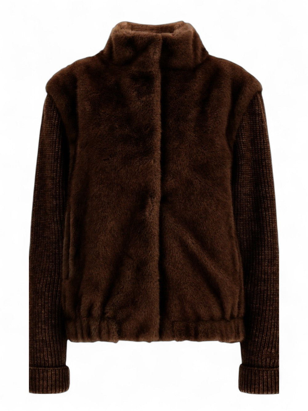 Bomber in maglia e pelliccia sintetica-Mc2 Saint Barth-Pellicce e shearling-Vittorio Citro Boutique