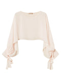 Blusa Crop Twinset in Viscosa con Fiocco