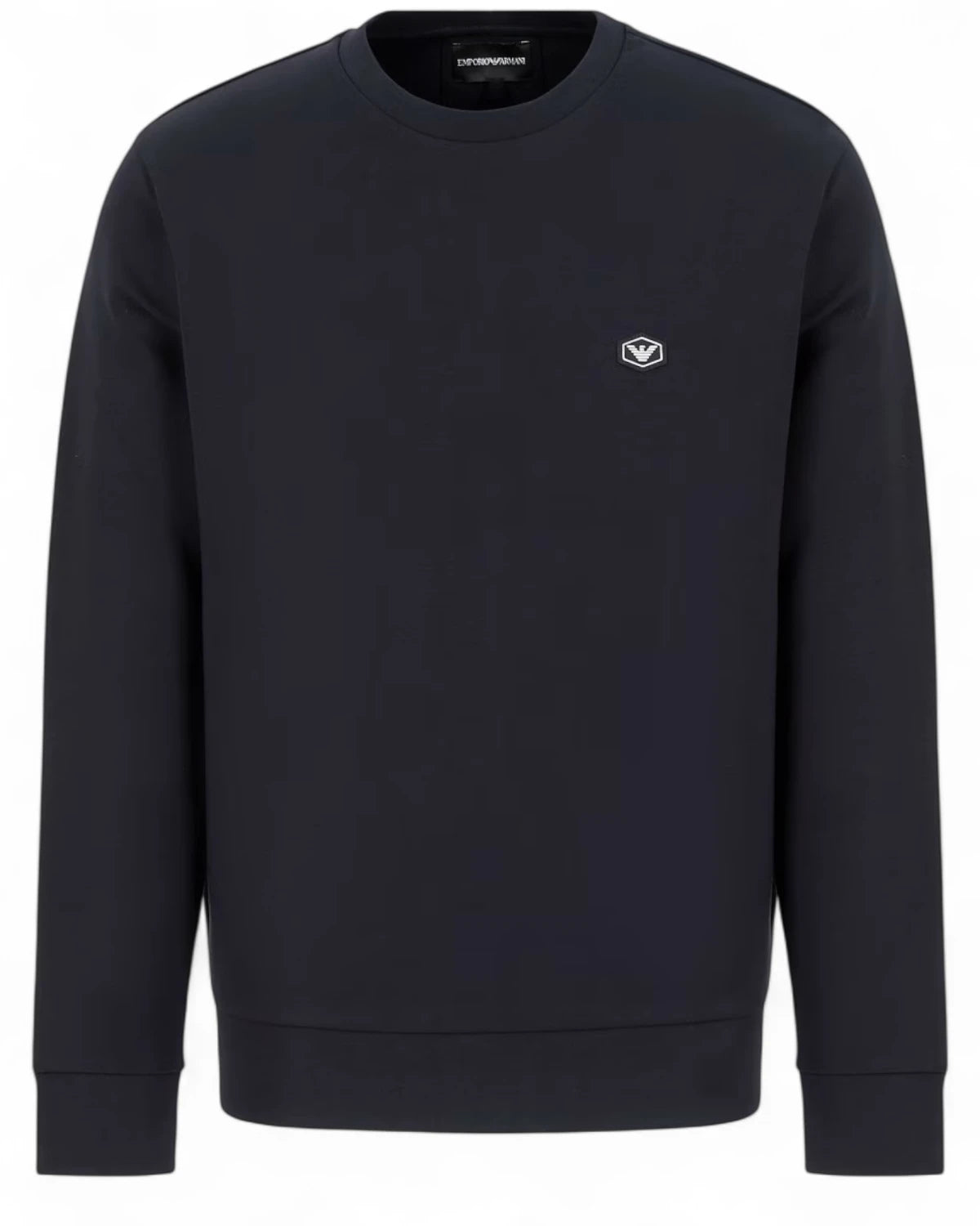 Felpa Girocollo con Micro Patch Logo-Felpe-Emporio Armani-Vittorio Citro Boutique