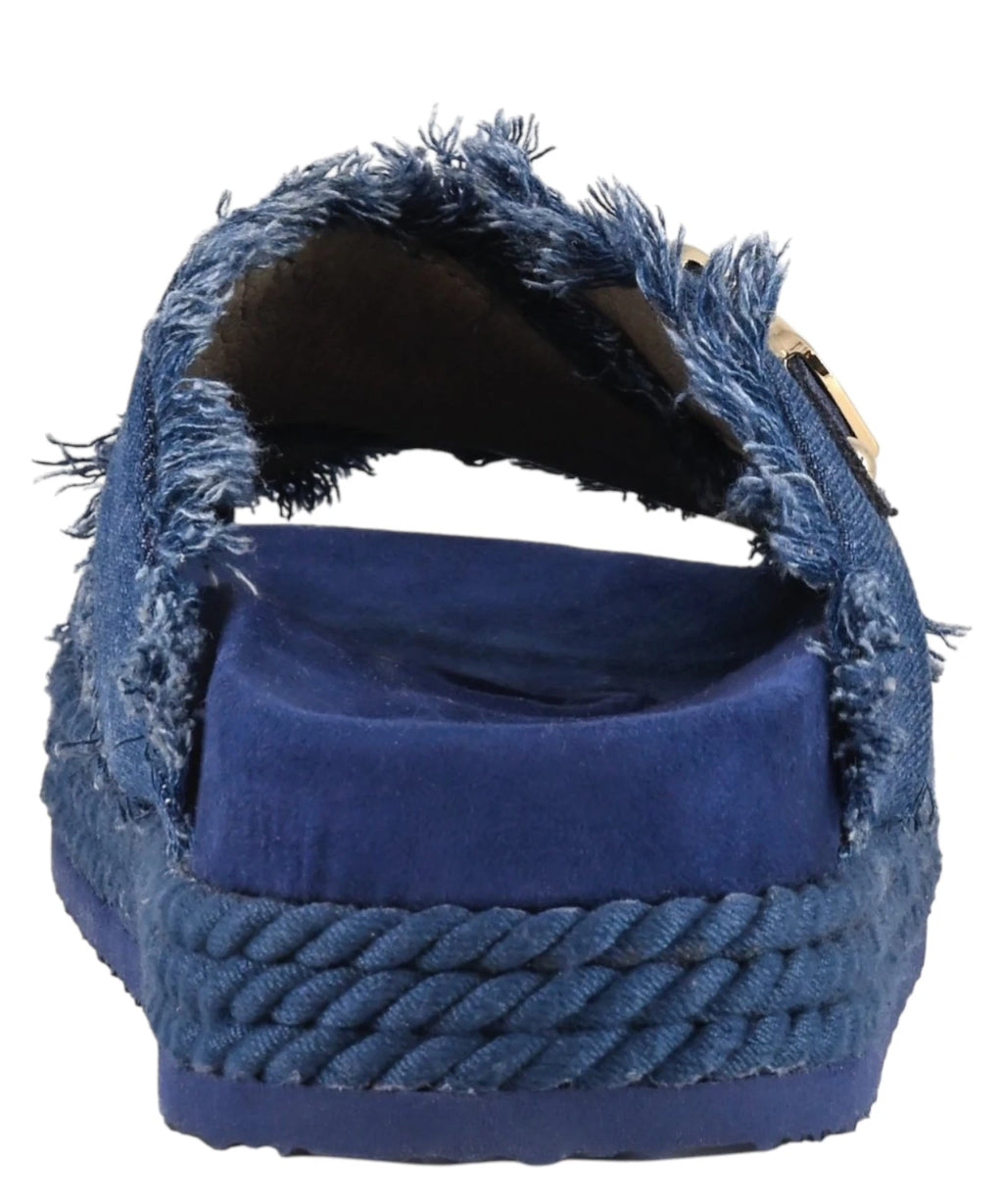 Mou Criss-Cross Denim Sandals