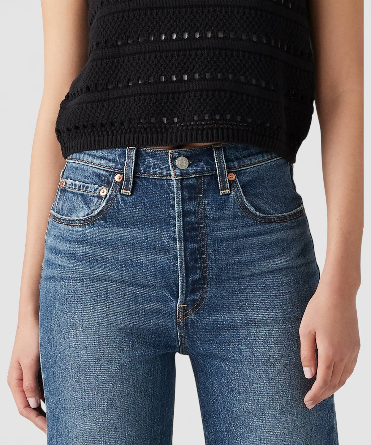 Jeans Levi's Ribcage Straight Vita Alta alla Caviglia