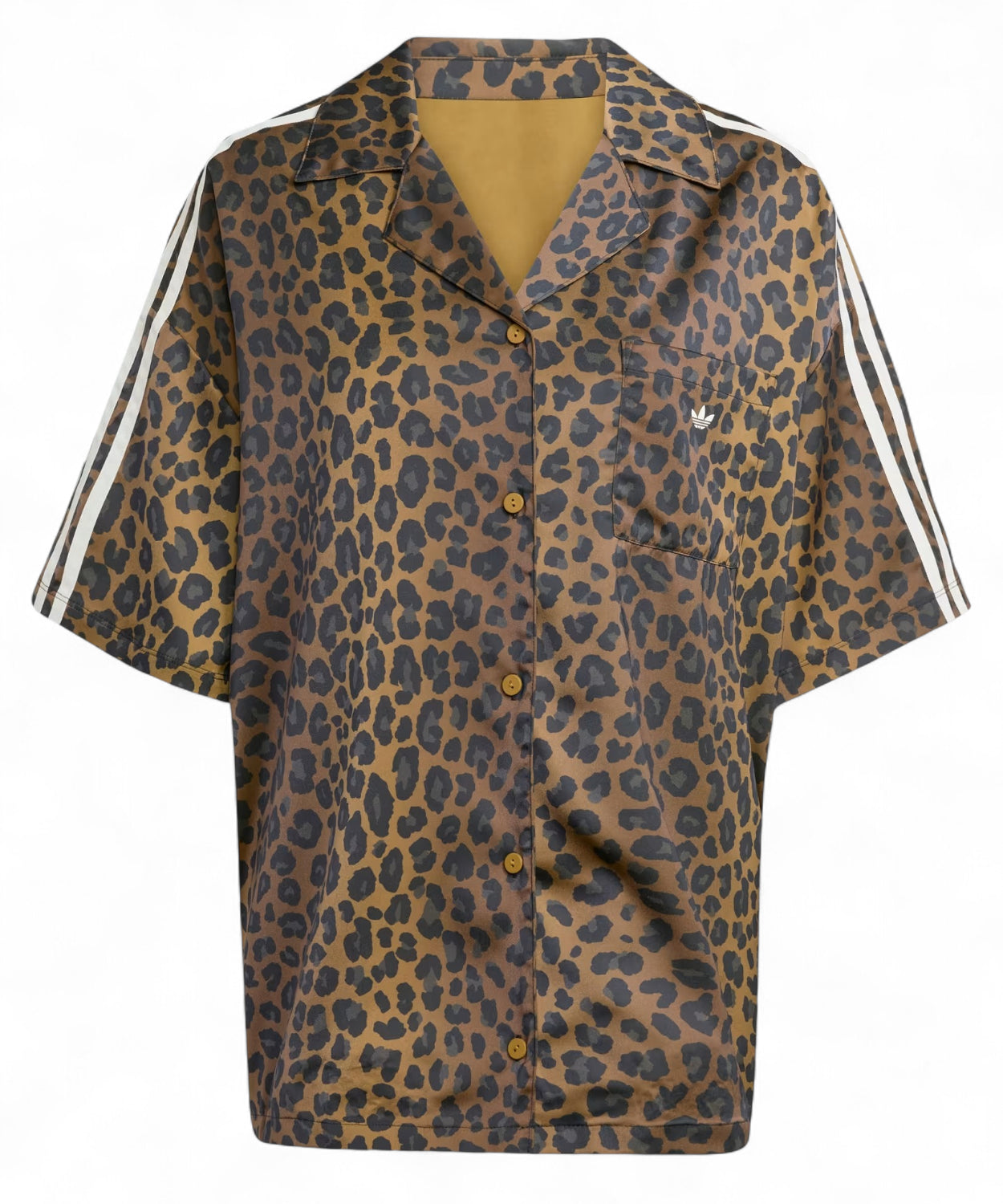Camicia adidas Originals in Satin Leopardata