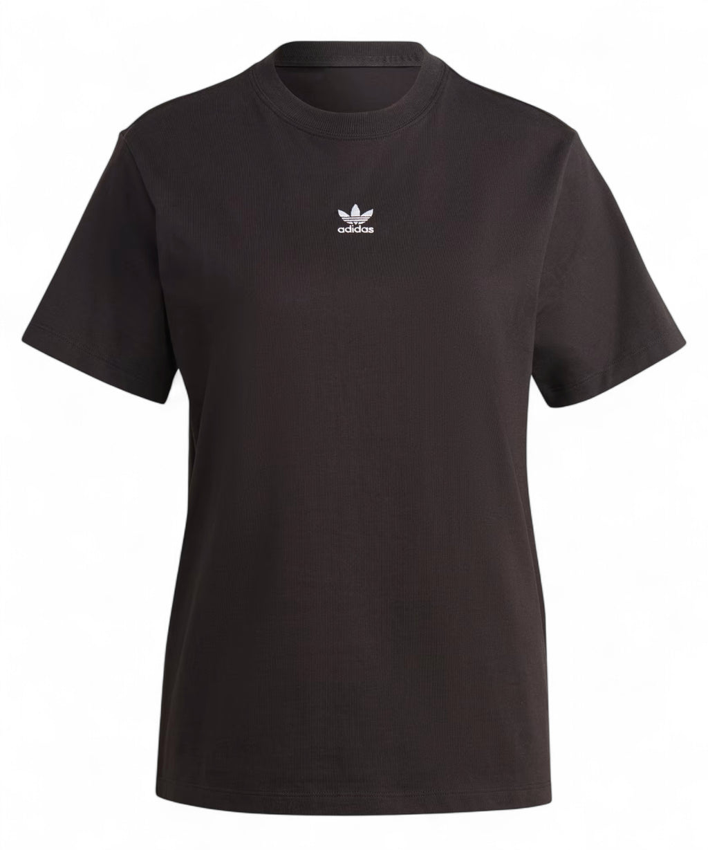 T-shirt adidas Adicolor Essentials Comoda e Autentica da donna in cotone nero con logo bianco sul petto. Ideale per look casual invernali.