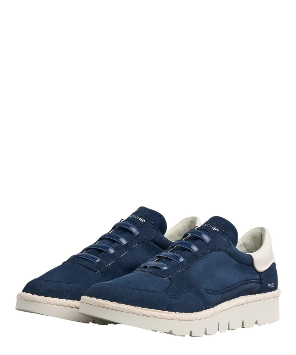 Men's Slip-On P005 Night Blue Suede Sneakers