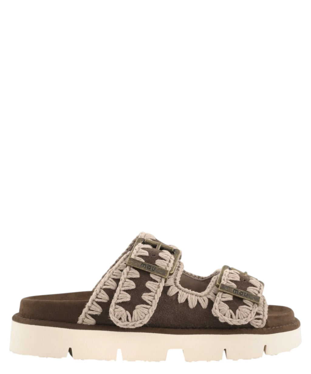 Bio Sandals Two Buckle Mou in Suede