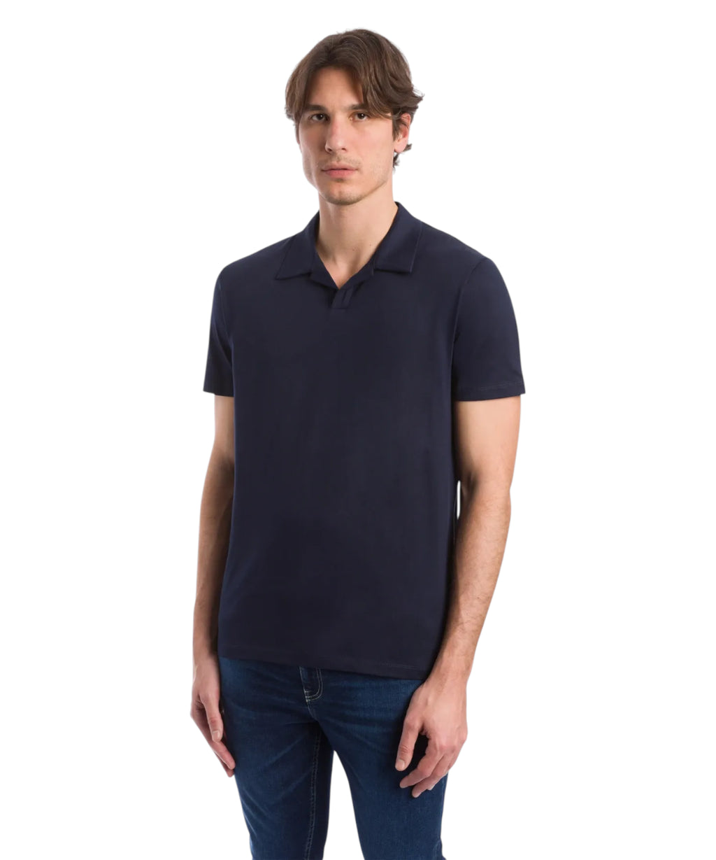 Dondup Men's Regular Fit Jersey Polo Shirt with Embroidered D Logo