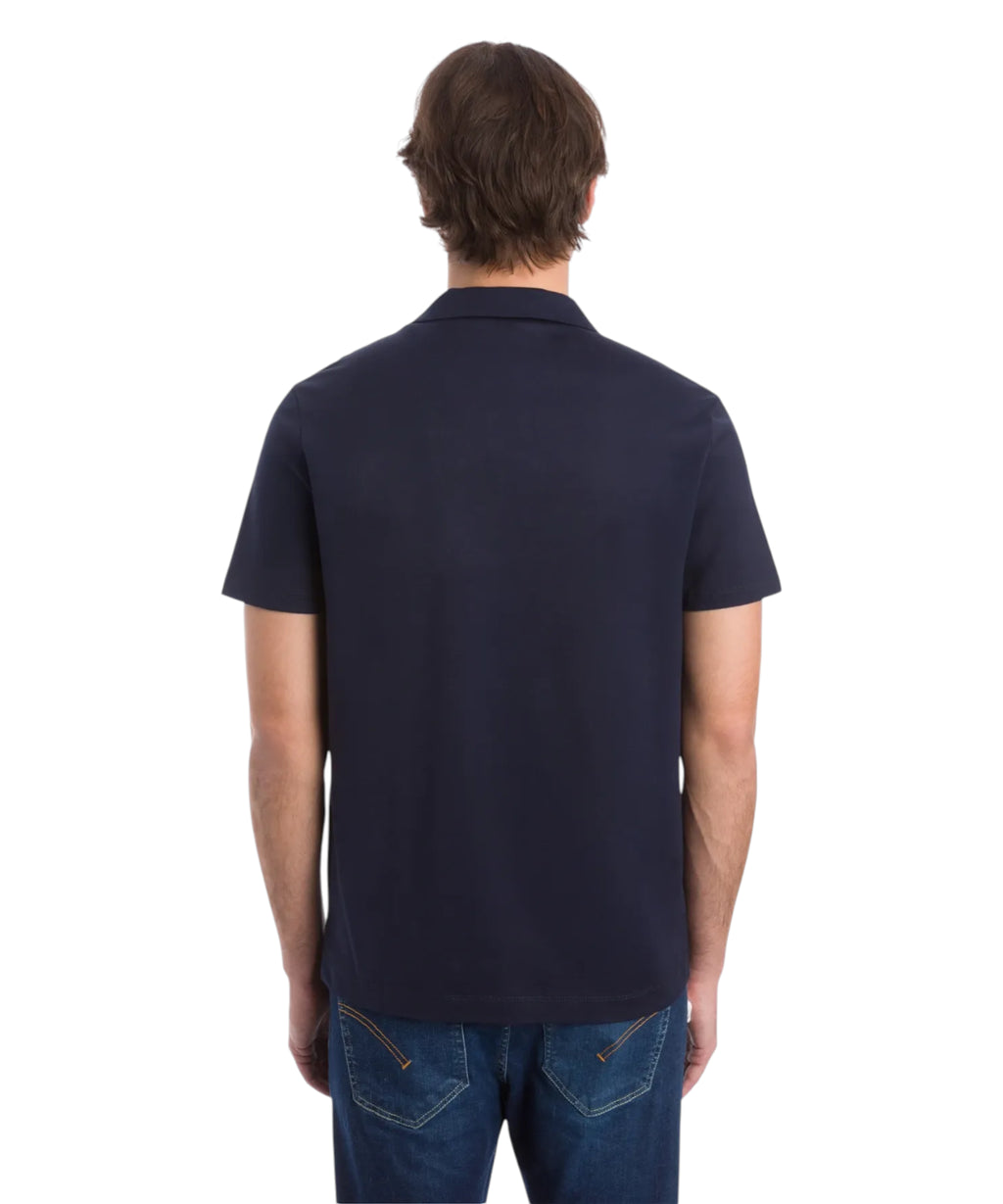 Dondup Men's Regular Fit Jersey Polo Shirt with Embroidered D Logo