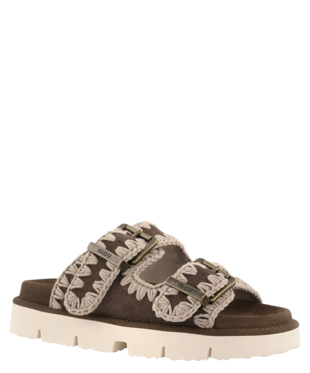 Bio Sandals Two Buckle Mou in Suede