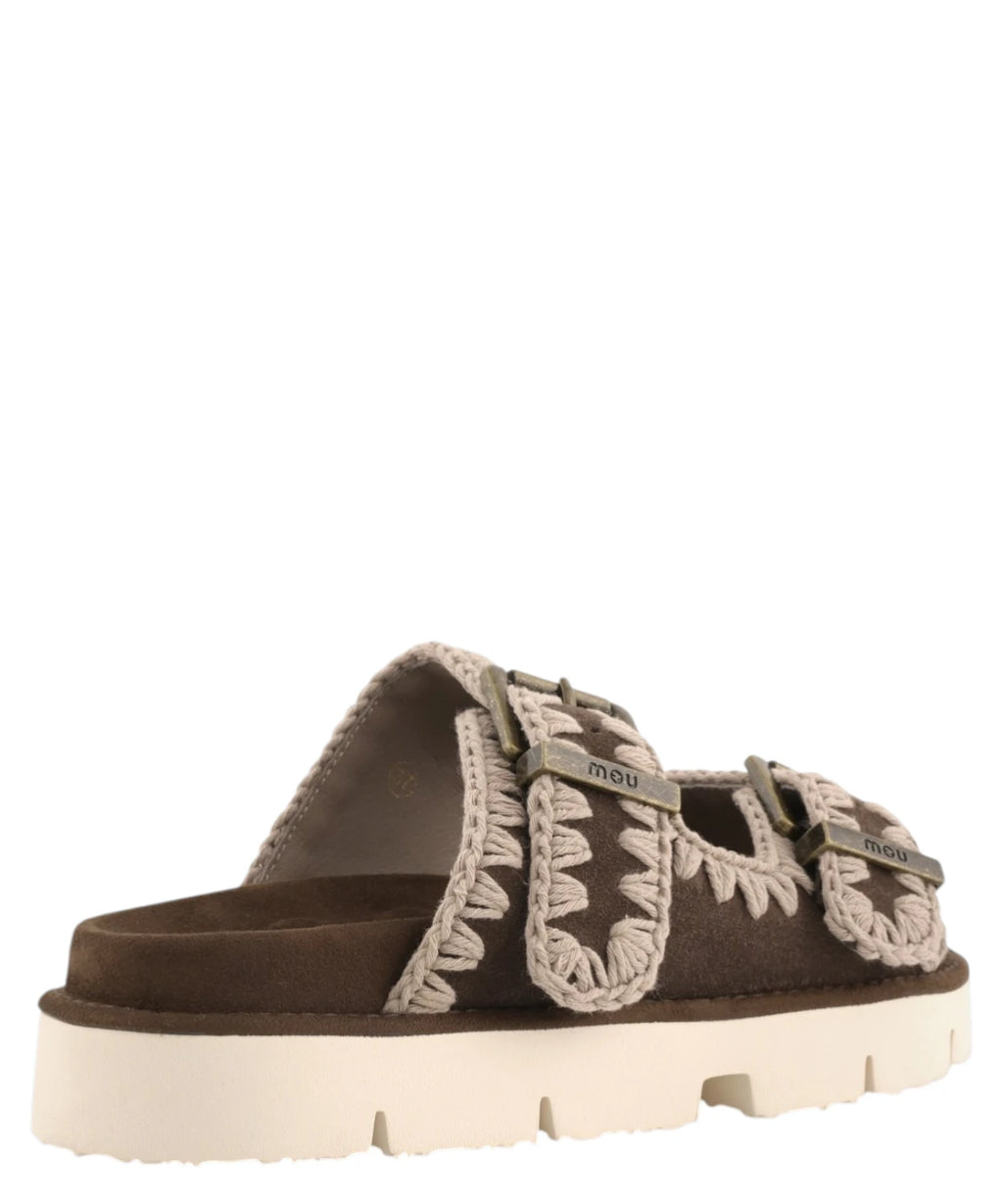 Bio Sandals Two Buckle Mou in Suede