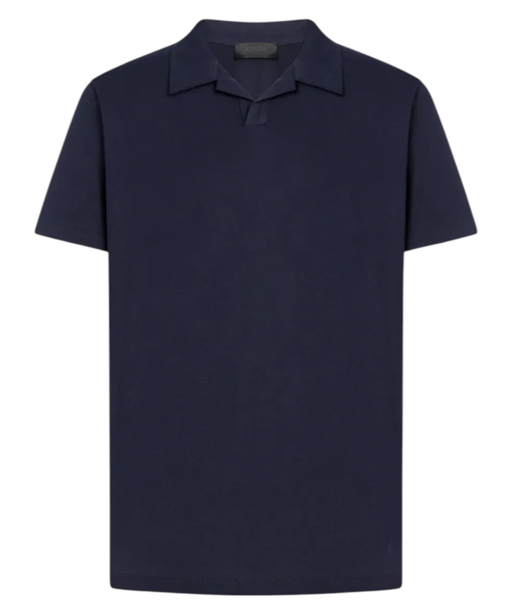 Dondup Men's Regular Fit Jersey Polo Shirt with Embroidered D Logo