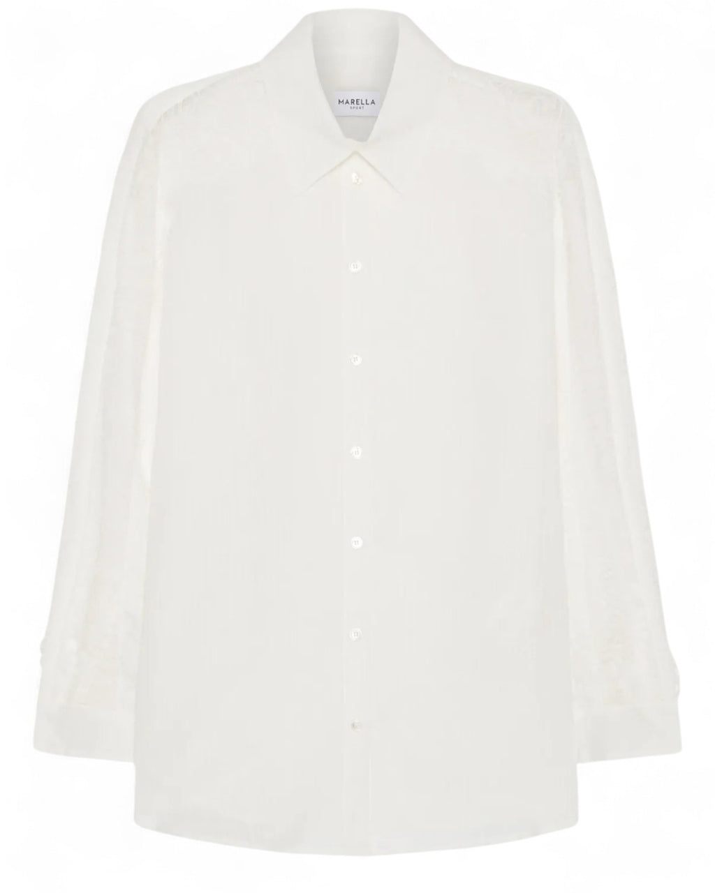Camicia in cotone e seta con intarsi in pizzo sulle maniche-Marella-Camicie-Vittorio Citro Boutique