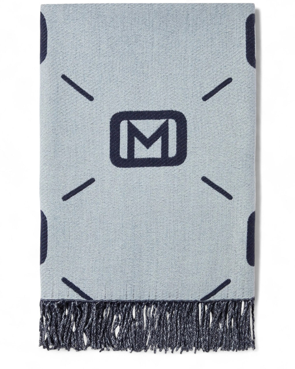 Sciarpa double face in jacquard con logo e frange-Marella-Sciarpe & stole-Vittorio Citro Boutique