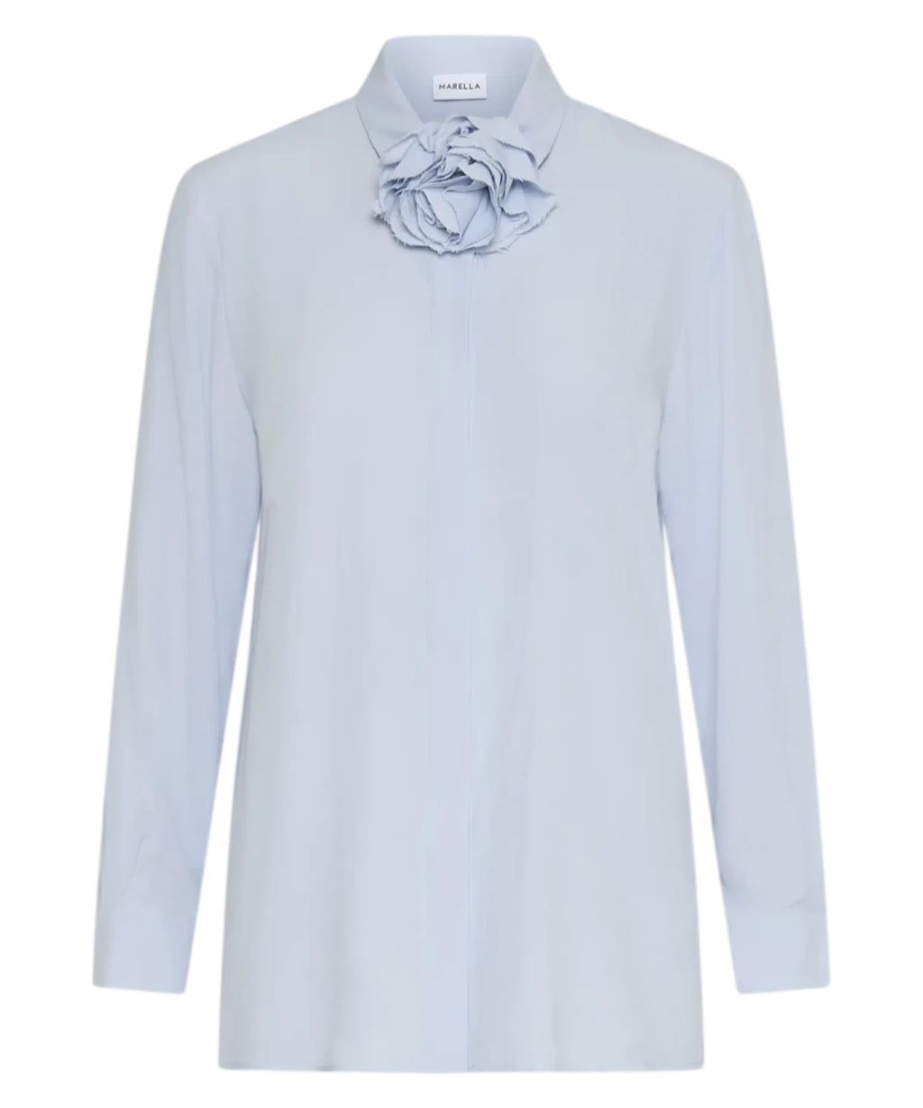 Camicia Marella CALCA i silke-blanding med blomst
