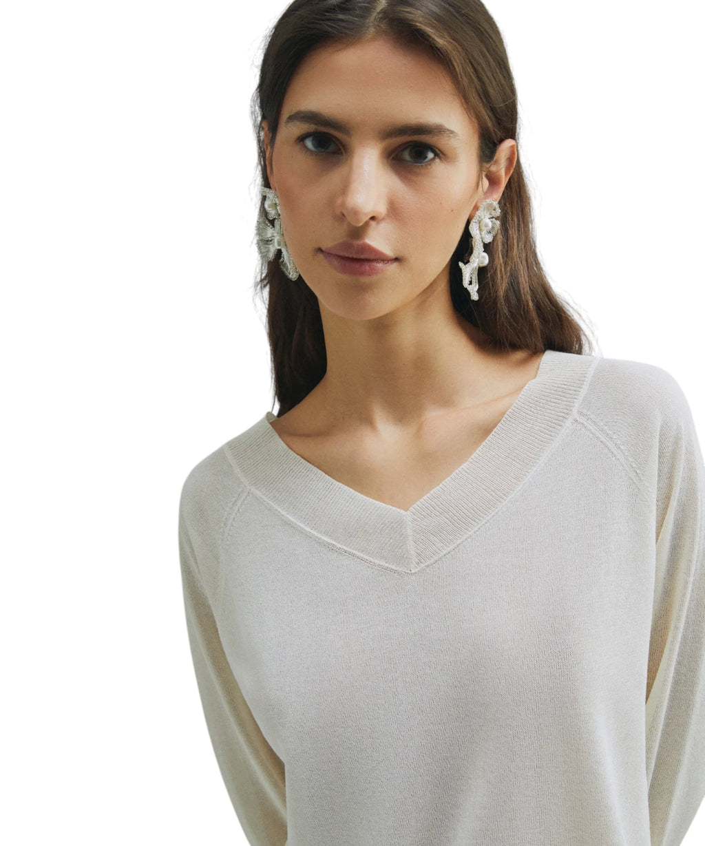 Marella TUBO Mixed Viscose V-neck Top