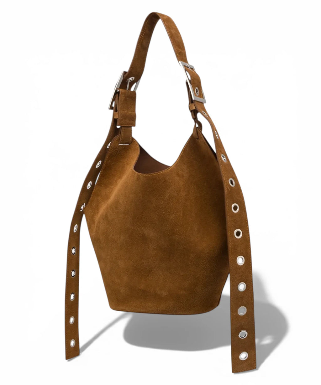 Hazelnut Calfskin Hobo Bag