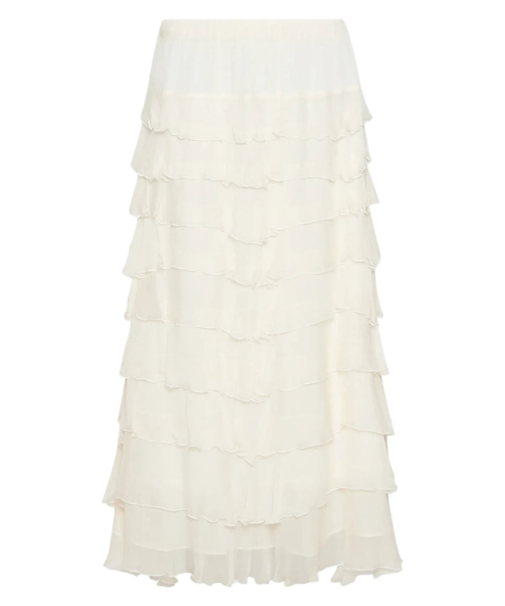 Marella TRITONE long viscose crepe skirt