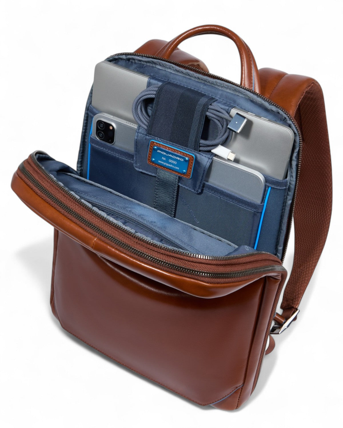 Zaino in Pelle con Estensione-Piquadro-Zaini-Vittorio Citro Boutique