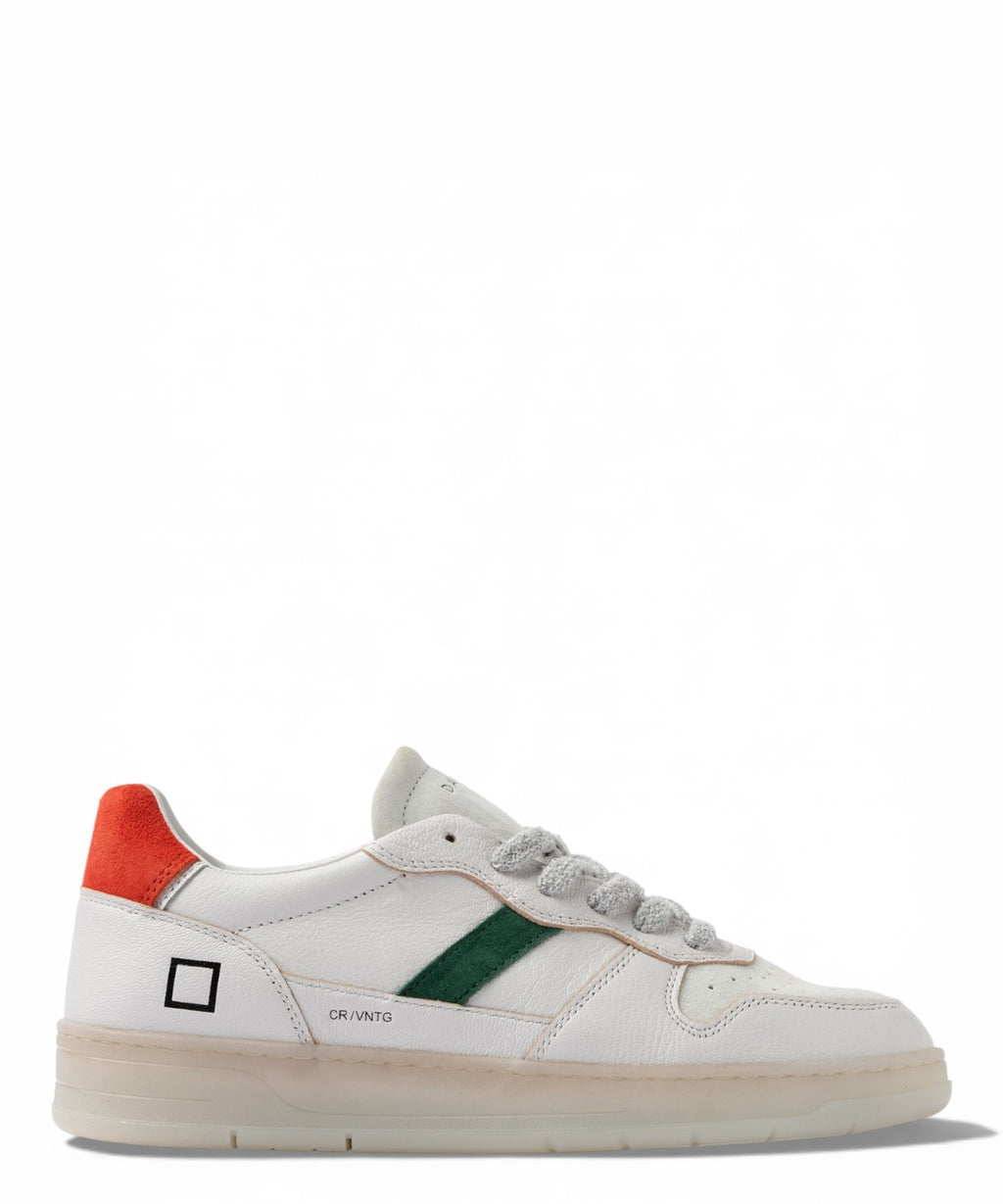 D.A.T.E. Court 2.0 Natural White-Orange Sneakers