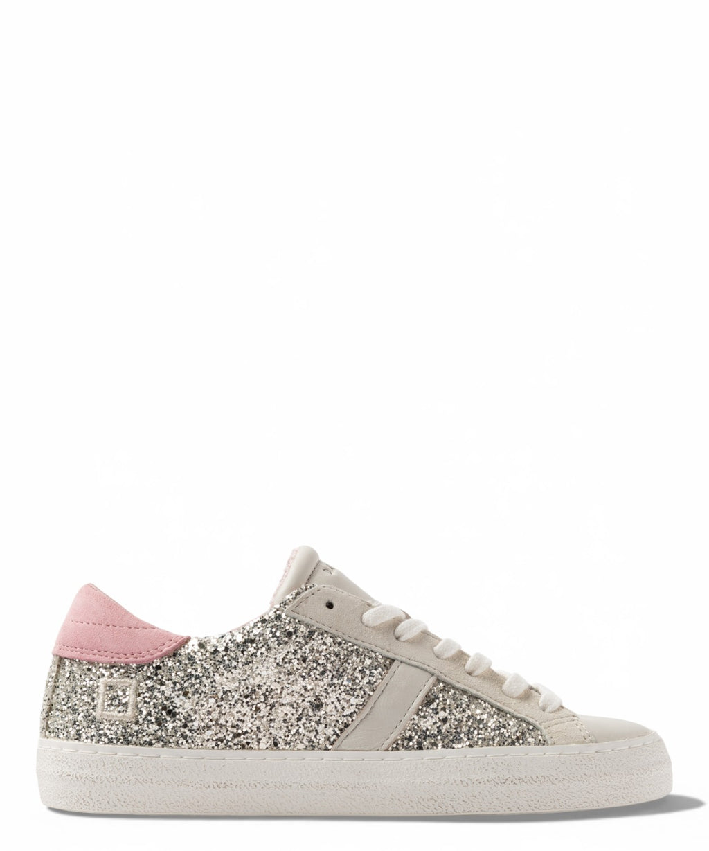 D.A.T.E. Glitter Platinum Sneakers