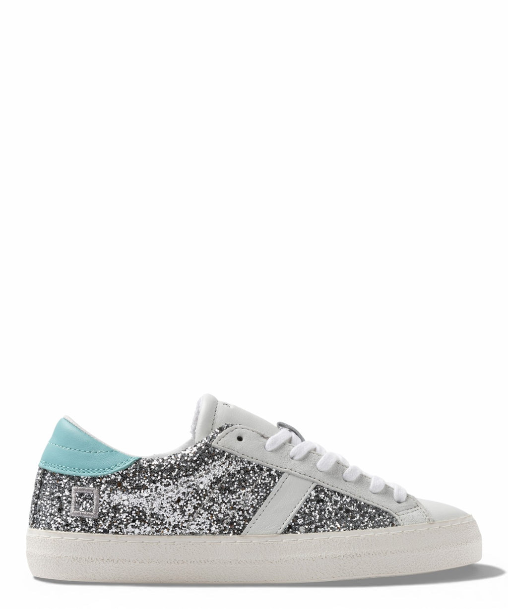 D.A.T.E. Sneakers Hill Low Glitter Sølv