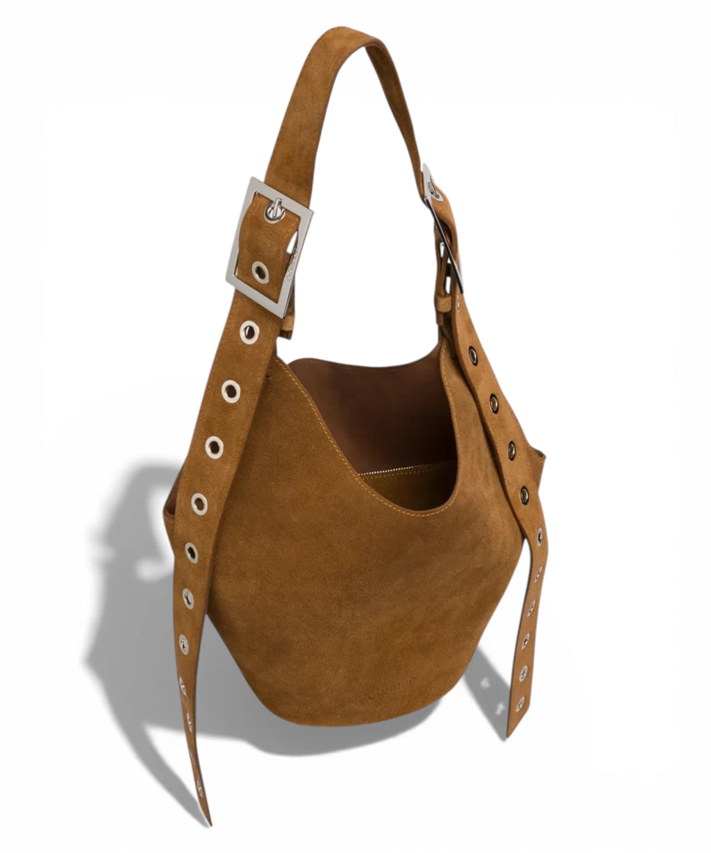 Hazelnut Calfskin Hobo Bag