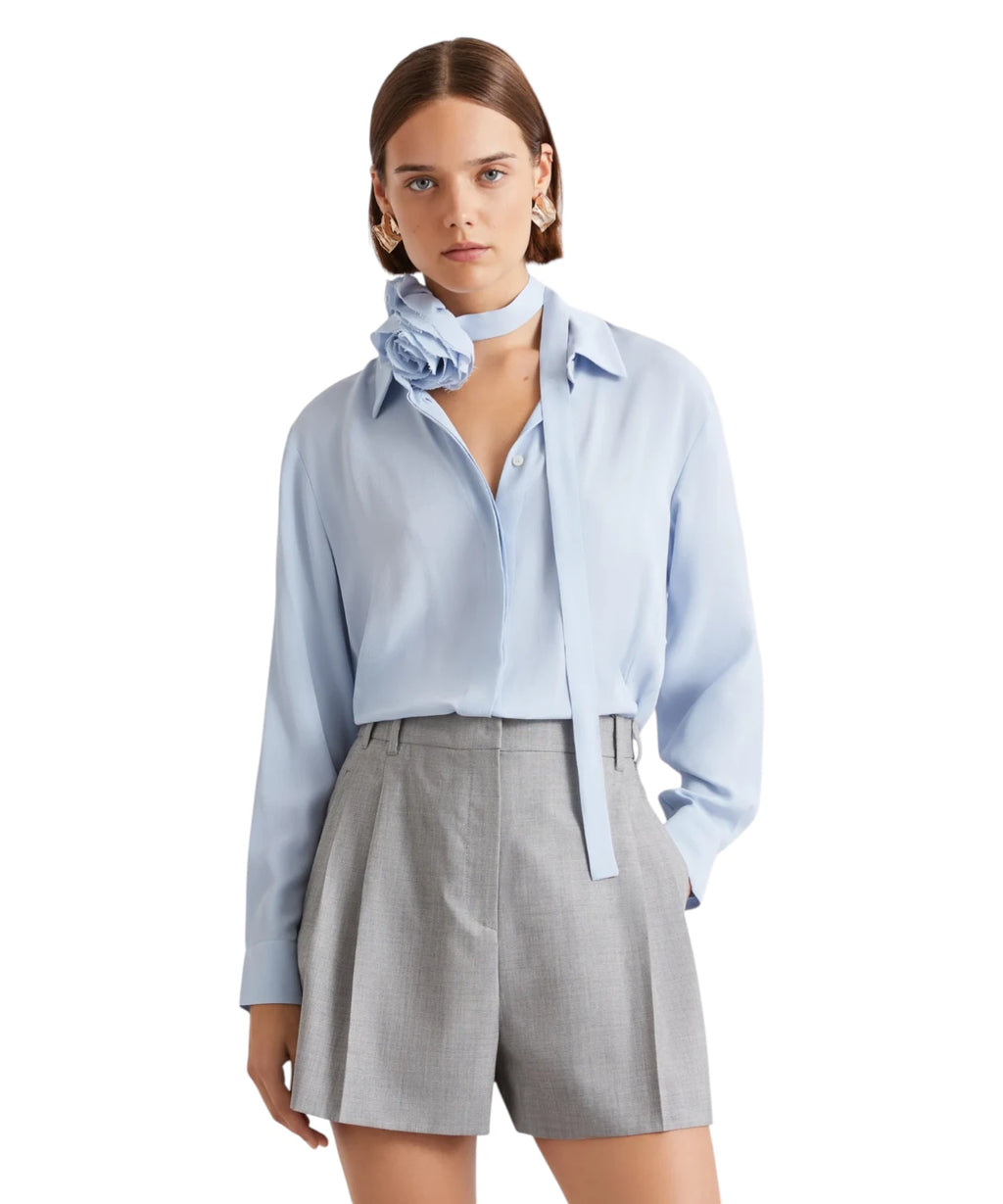 Camicia Marella CALCA i silke-blanding med blomst