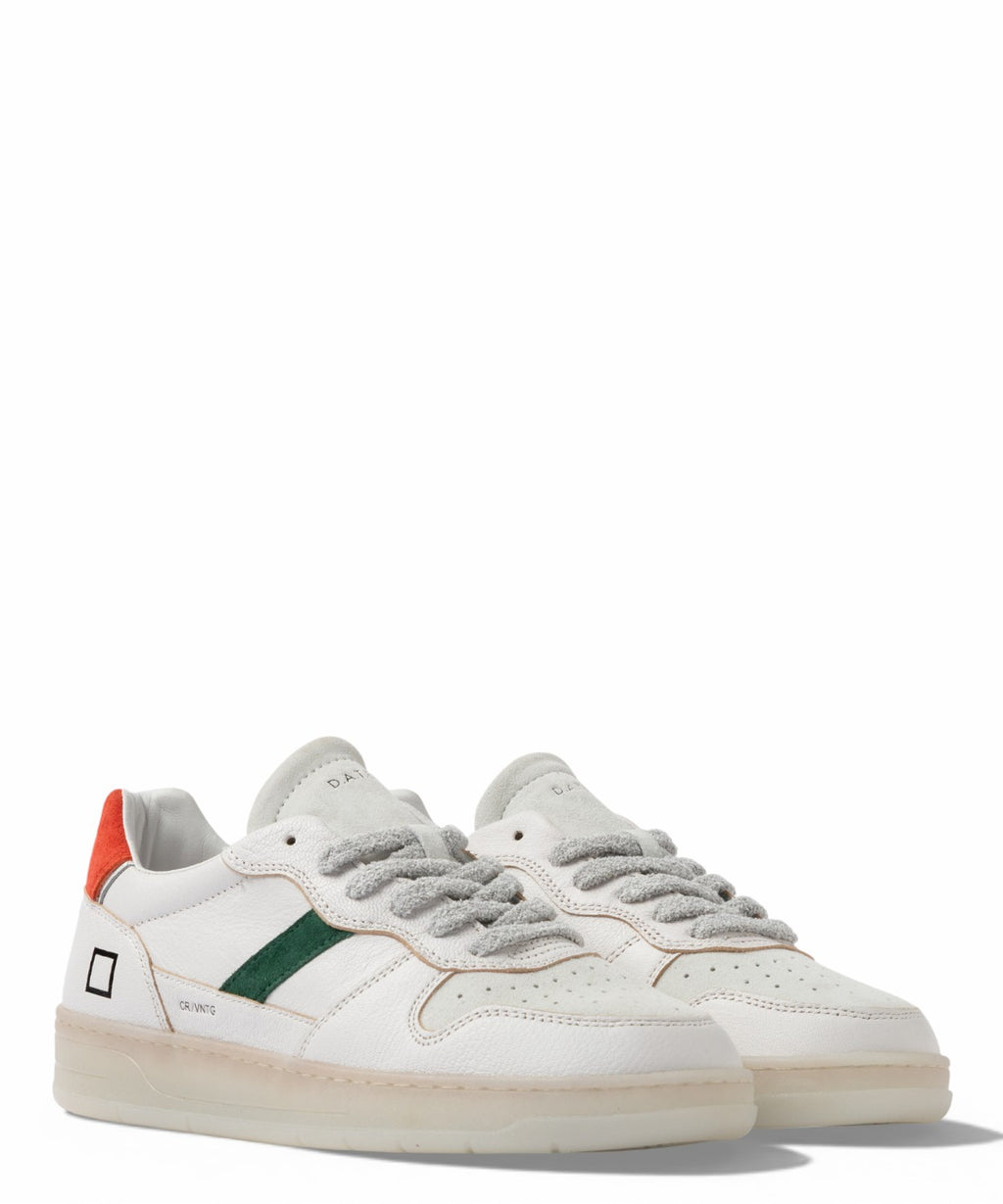 D.A.T.E. Court 2.0 Natural White-Orange Sneakers