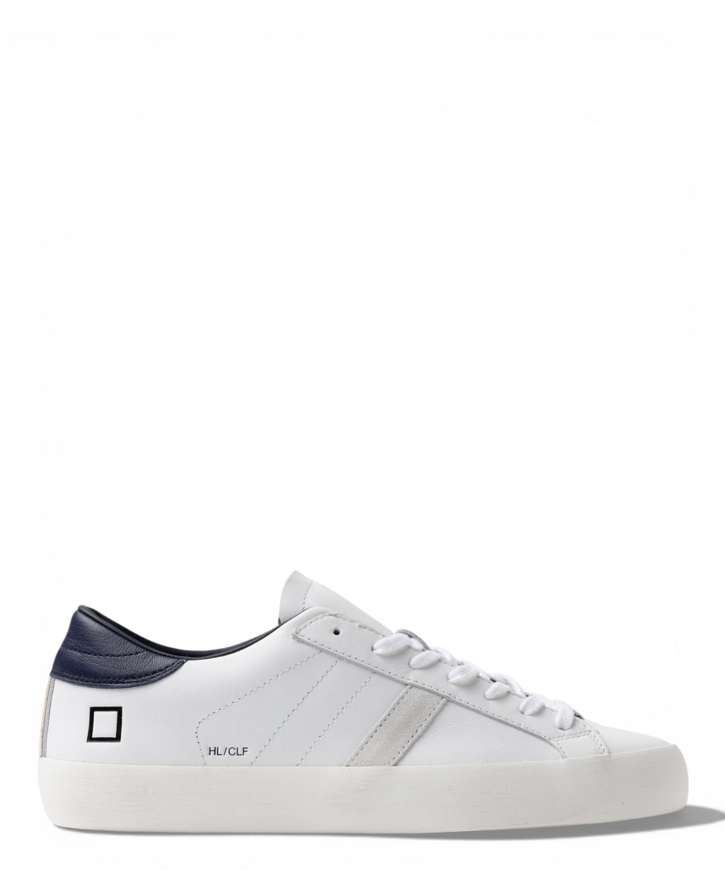 D.A.T.E. Hill Low Calf White-Blue Sneakers