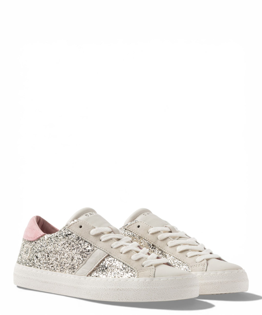 D.A.T.E. Glitter Platinum Sneakers
