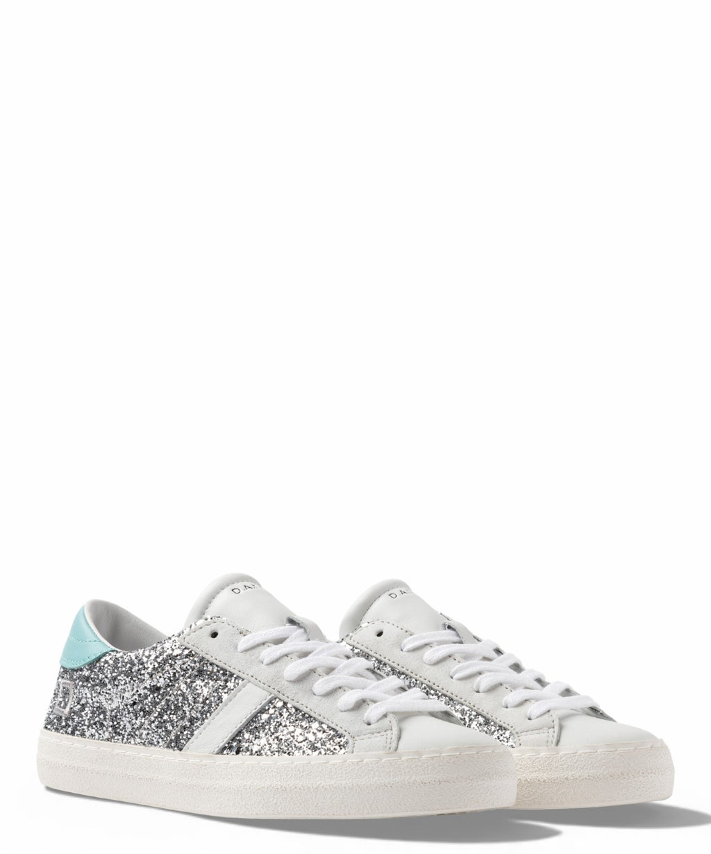 D.A.T.E. Sneakers Hill Low Glitter Sølv