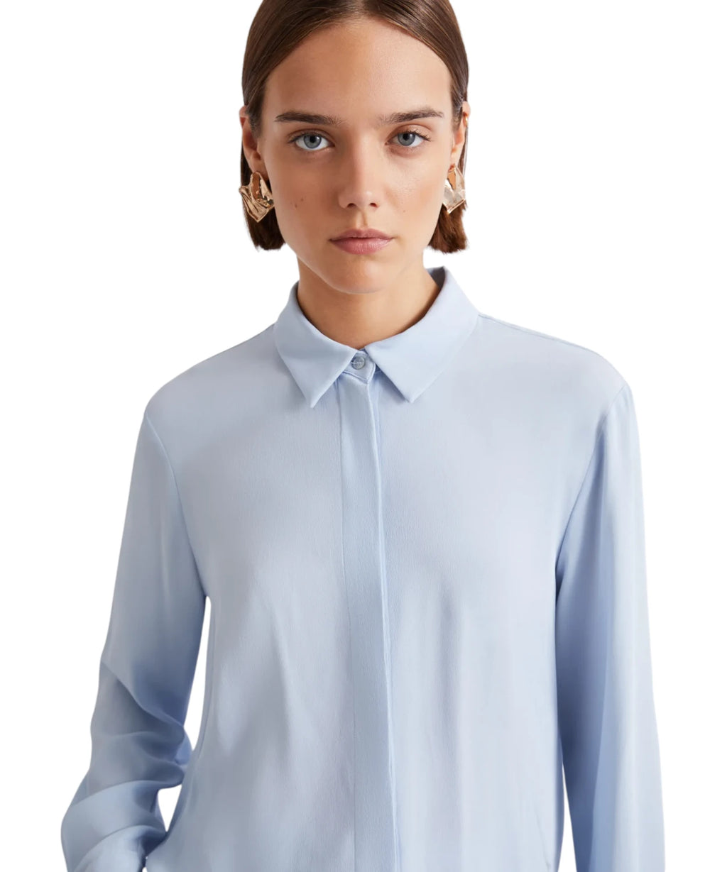 Camicia Marella CALCA i silke-blanding med blomst