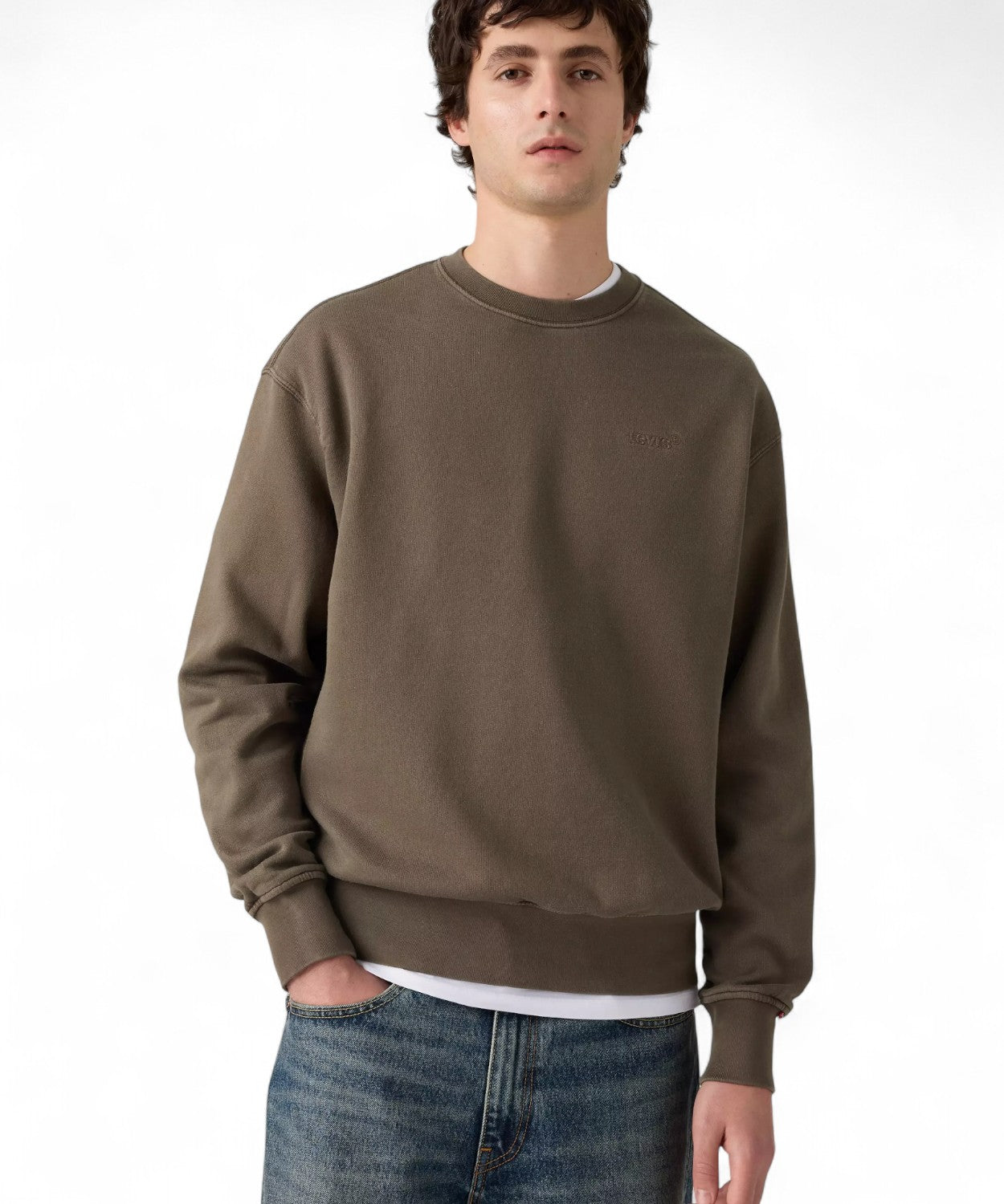 Felpa Girocollo Authentic in cotone e pile-LEVI'S-Felpe-Vittorio Citro Boutique