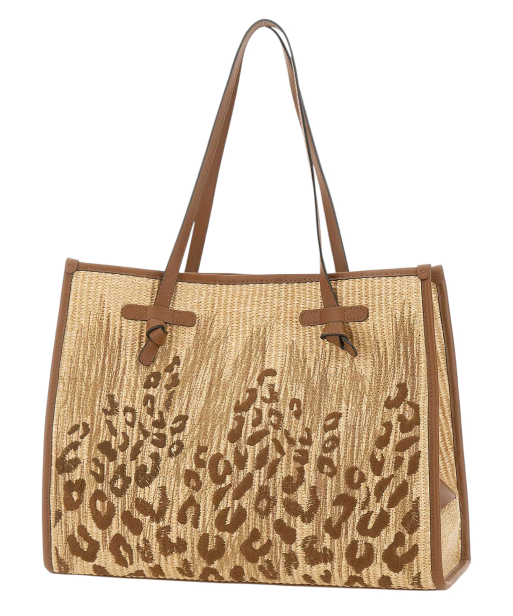 Gianni Chiarini Marcella Embroidered Straw Bag