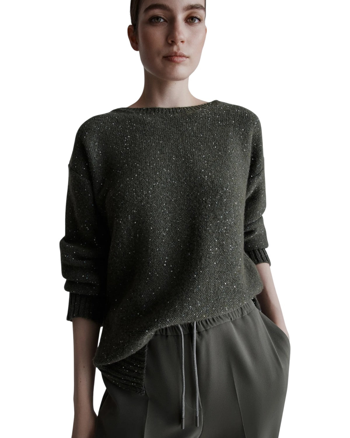 Maglia dritta con paillettes e spacchi laterali-Marella-Maglieria-Vittorio Citro Boutique