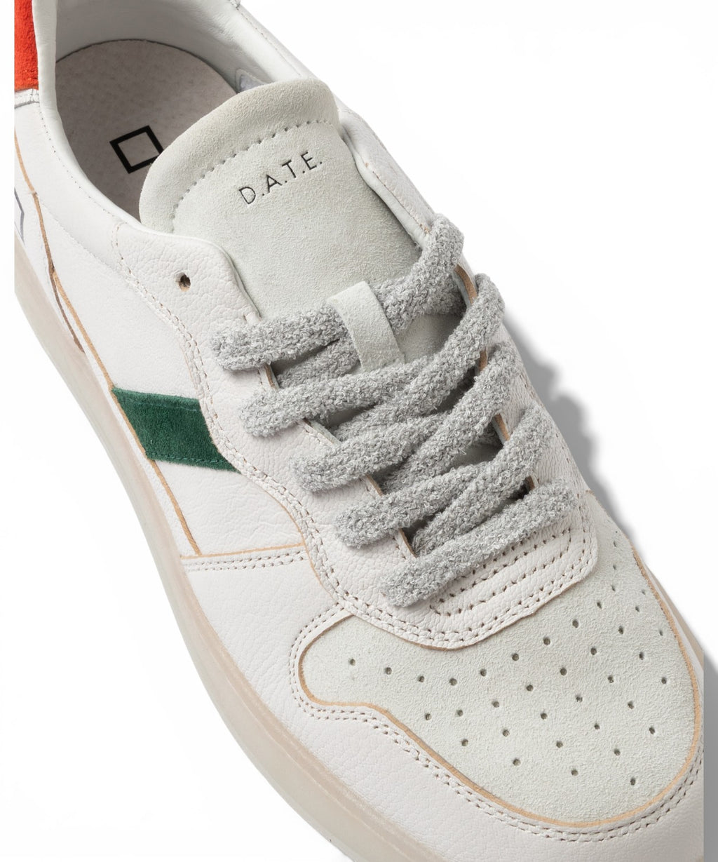 D.A.T.E. Court 2.0 Natural White-Orange Sneakers