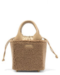 Borsa D.A.T.E. Cubo Bag Teddy Beige con Tracolla Removibile-D.A.T.E.-Borse a mano-Vittorio Citro Boutique