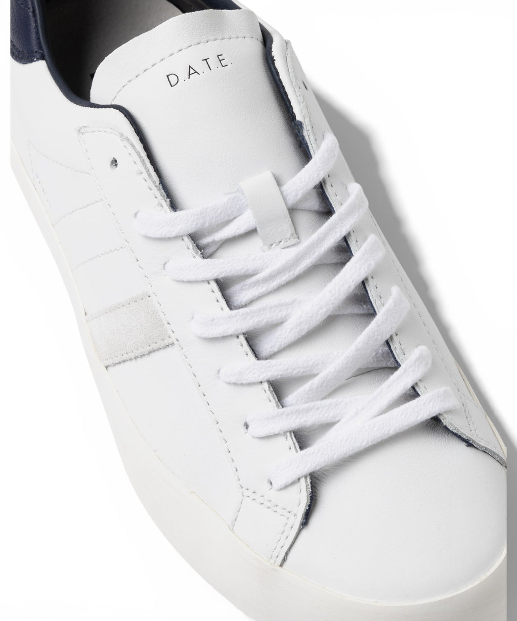 D.A.T.E. Hill Low Calf White-Blue Sneakers