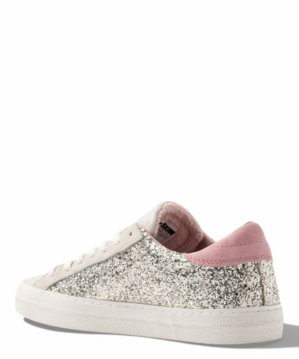 D.A.T.E. Glitter Platinum Sneakers