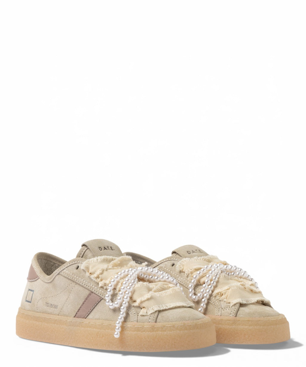 D.A.T.E. Sneakers Tender Bow Beige with Maxi Laces