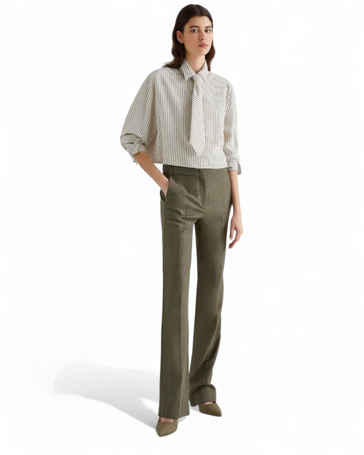 Pantalone dritto in saglia fluida-Marella-Pantaloni-Vittorio Citro Boutique