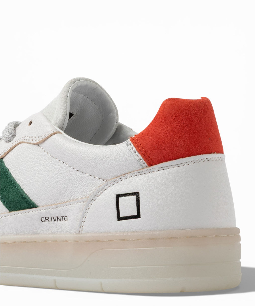 D.A.T.E. Court 2.0 Natural White-Orange Sneakers