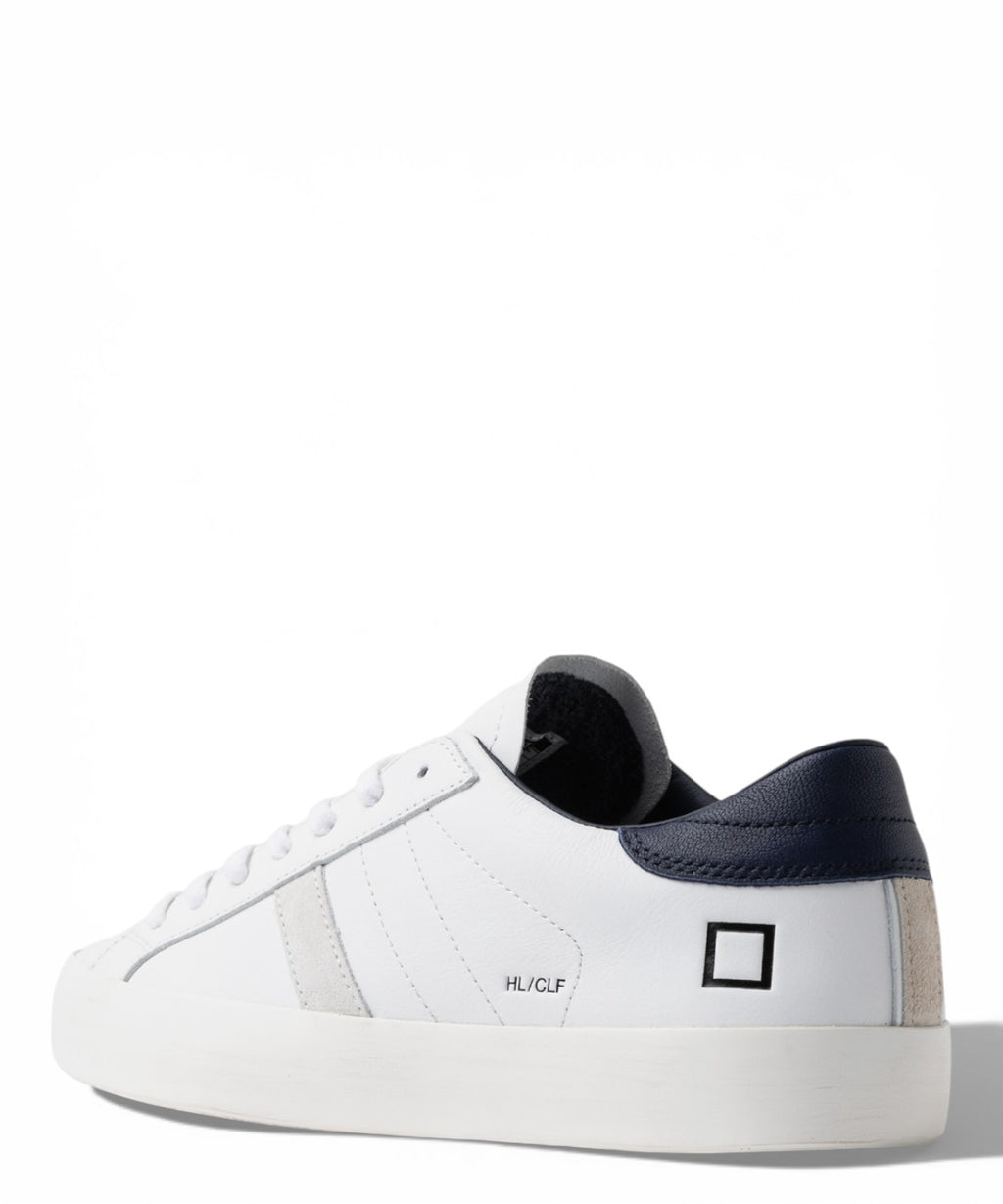 D.A.T.E. Hill Low Calf White-Blue Sneakers
