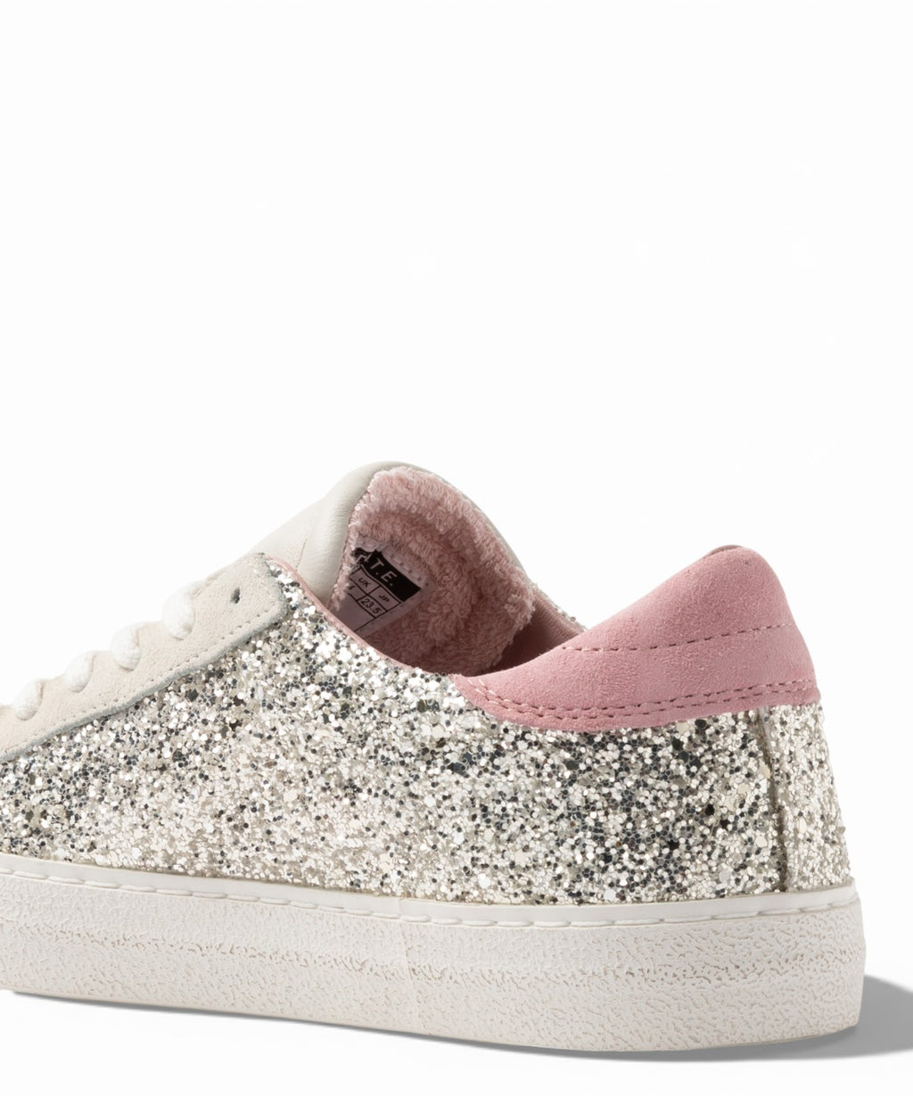 D.A.T.E. Glitter Platinum Sneakers