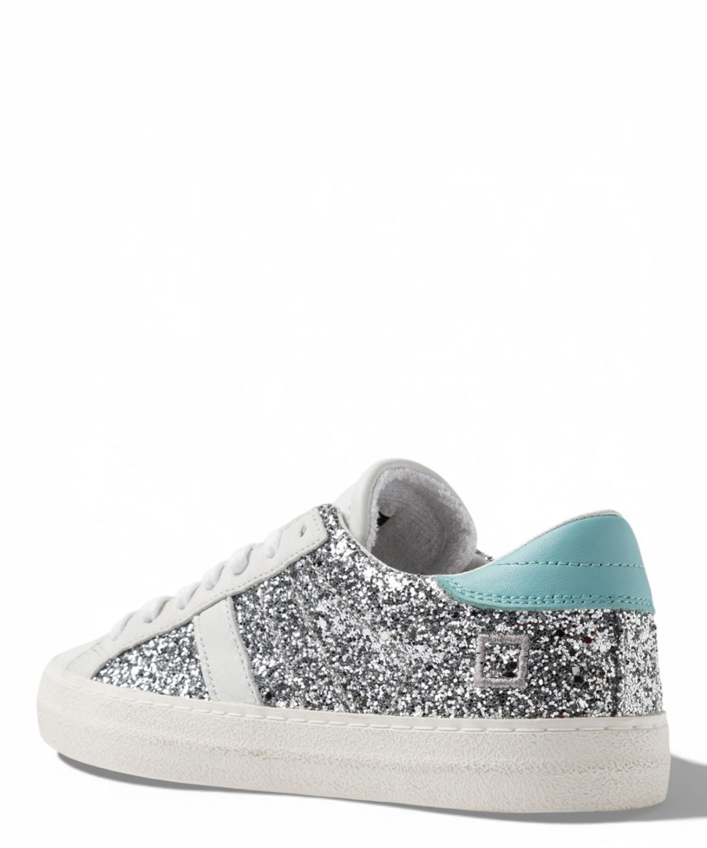 D.A.T.E. Sneakers Hill Low Glitter Sølv