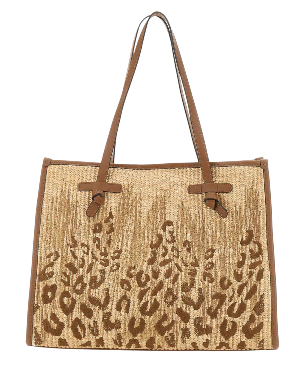 Gianni Chiarini Marcella Embroidered Straw Bag